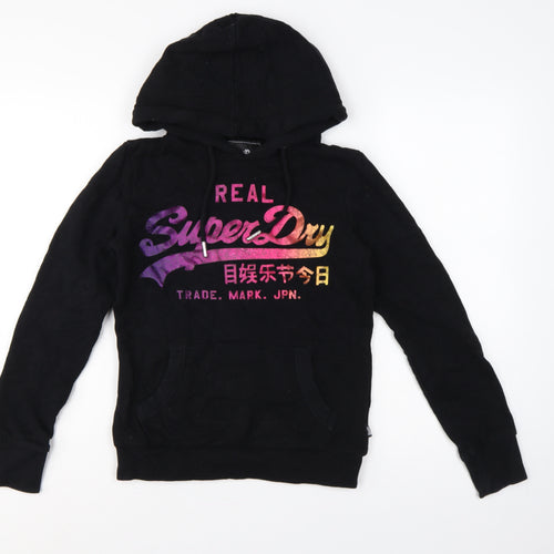 Superdry Women’s Black UK 8 Pullover Graphic Hoodie