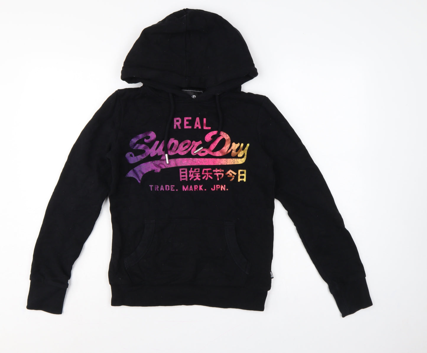 Superdry Women’s Black UK 8 Pullover Graphic Hoodie