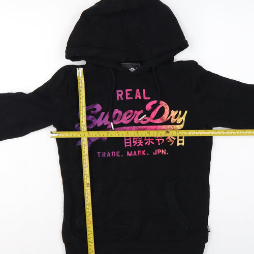 Superdry Women’s Black UK 8 Pullover Graphic Hoodie
