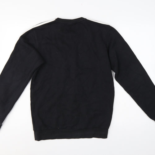 adidas Men’s Black XS Leeds United Logo Graphic Crew Neck Sweatshirt