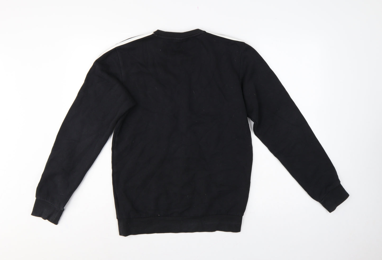 adidas Men’s Black XS Leeds United Logo Graphic Crew Neck Sweatshirt
