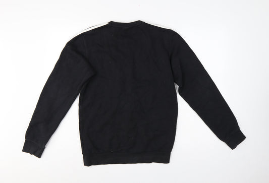 adidas Men’s Black XS Leeds United Logo Graphic Crew Neck Sweatshirt