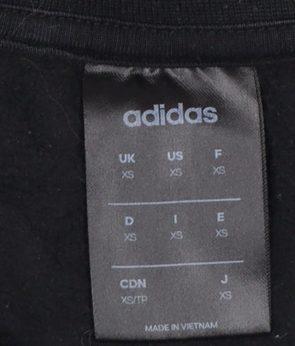 adidas Men’s Black XS Leeds United Logo Graphic Crew Neck Sweatshirt