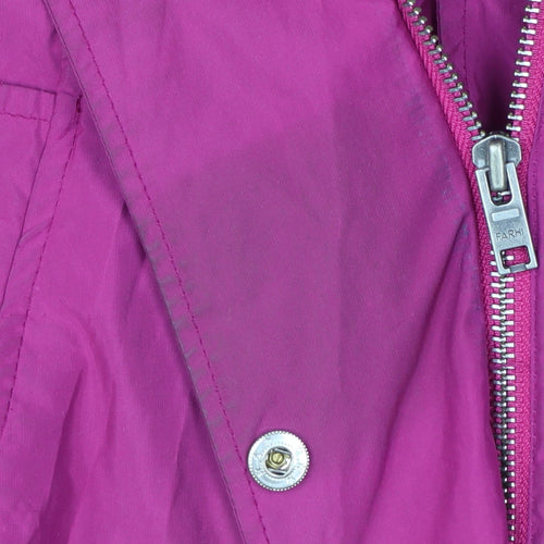 Farhi Women Pink UK 14 Long Hooded Parka Coat Drawstring Zip