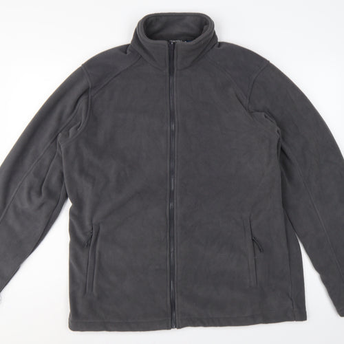 Mountain Warehouse Men's Grey L Full Zip Fleece Jacket Stand-Up Collar