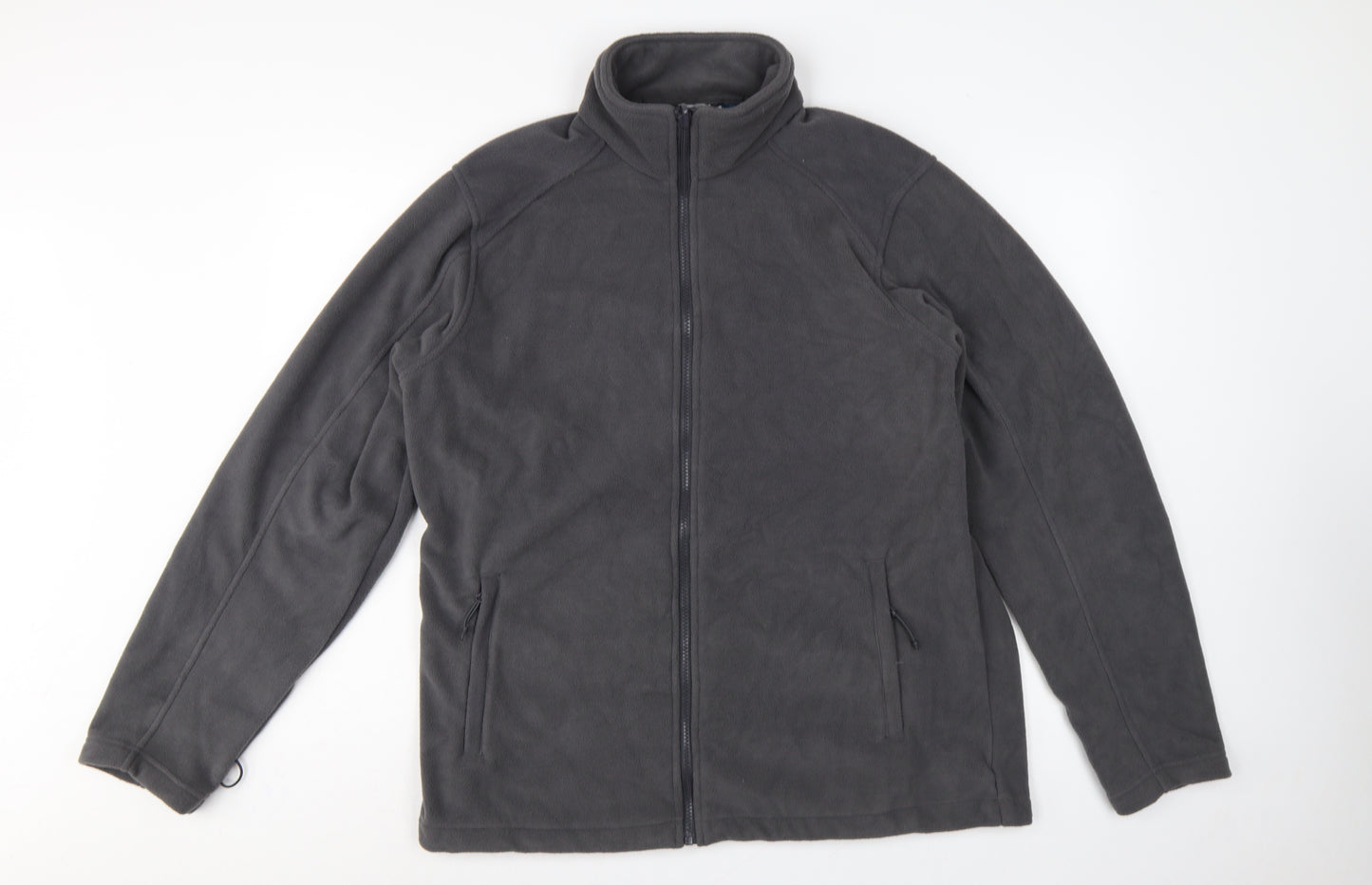 Mountain Warehouse Men's Grey L Full Zip Fleece Jacket Stand-Up Collar