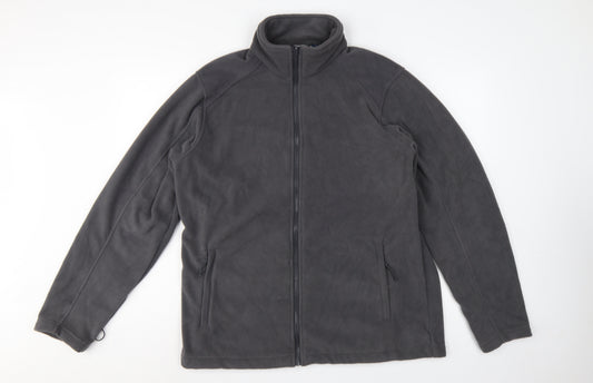 Mountain Warehouse Men's Grey L Full Zip Fleece Jacket Stand-Up Collar