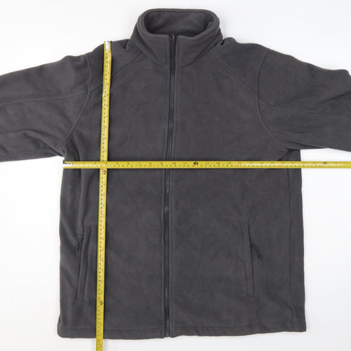 Mountain Warehouse Men's Grey L Full Zip Fleece Jacket Stand-Up Collar