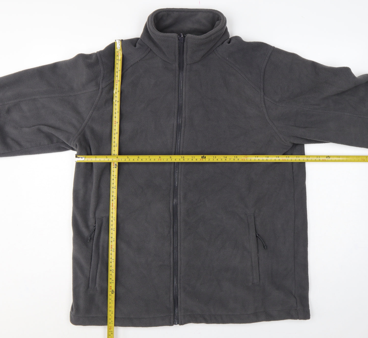Mountain Warehouse Men's Grey L Full Zip Fleece Jacket Stand-Up Collar