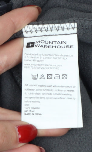 Mountain Warehouse Men's Grey L Full Zip Fleece Jacket Stand-Up Collar