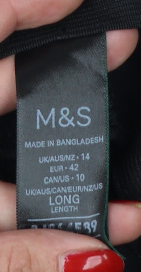 Marks and Spencer Women Black Size 14 Long Stretch Leggings