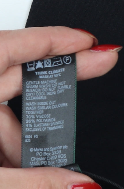 Marks and Spencer Women Black Size 14 Long Stretch Leggings