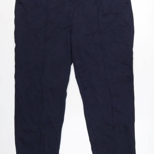 Marks and Spencer Women Blue Size 20 Short Tapered Stretch Trousers