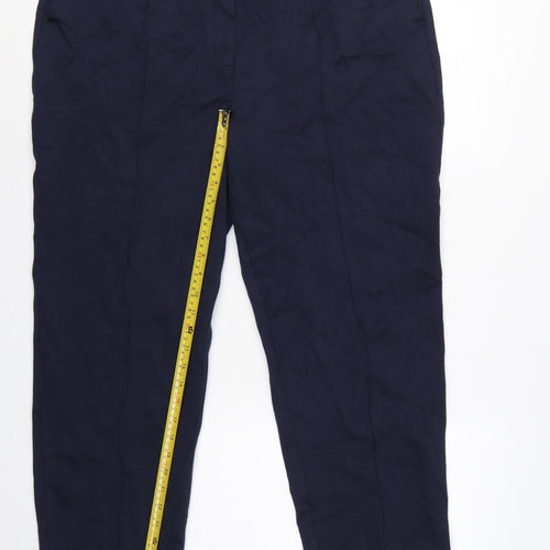 Marks and Spencer Women Blue Size 20 Short Tapered Stretch Trousers