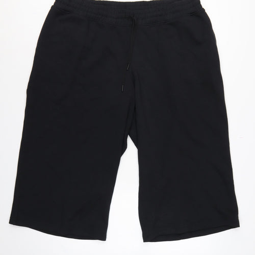 Marks and Spencer Women’s Black Size 22 Goodmove Cropped Wide-Leg Trousers