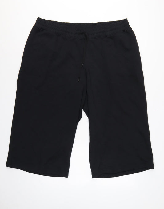 Marks and Spencer Women’s Black Size 22 Goodmove Cropped Wide-Leg Trousers