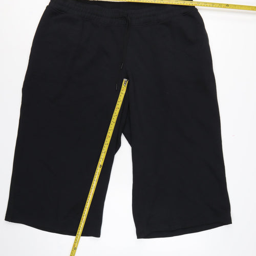 Marks and Spencer Women’s Black Size 22 Goodmove Cropped Wide-Leg Trousers