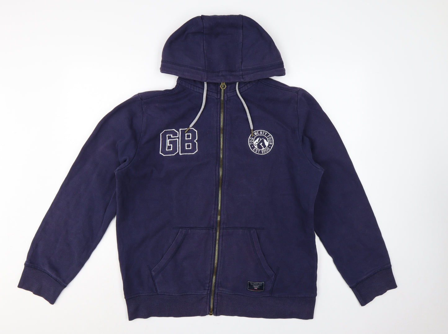 Tog Twenty Four Men’s Blue L Full Zip Hooded Fleece Logo Hoodie