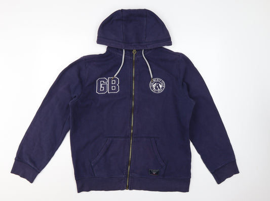 Tog Twenty Four Men’s Blue L Full Zip Hooded Fleece Logo Hoodie