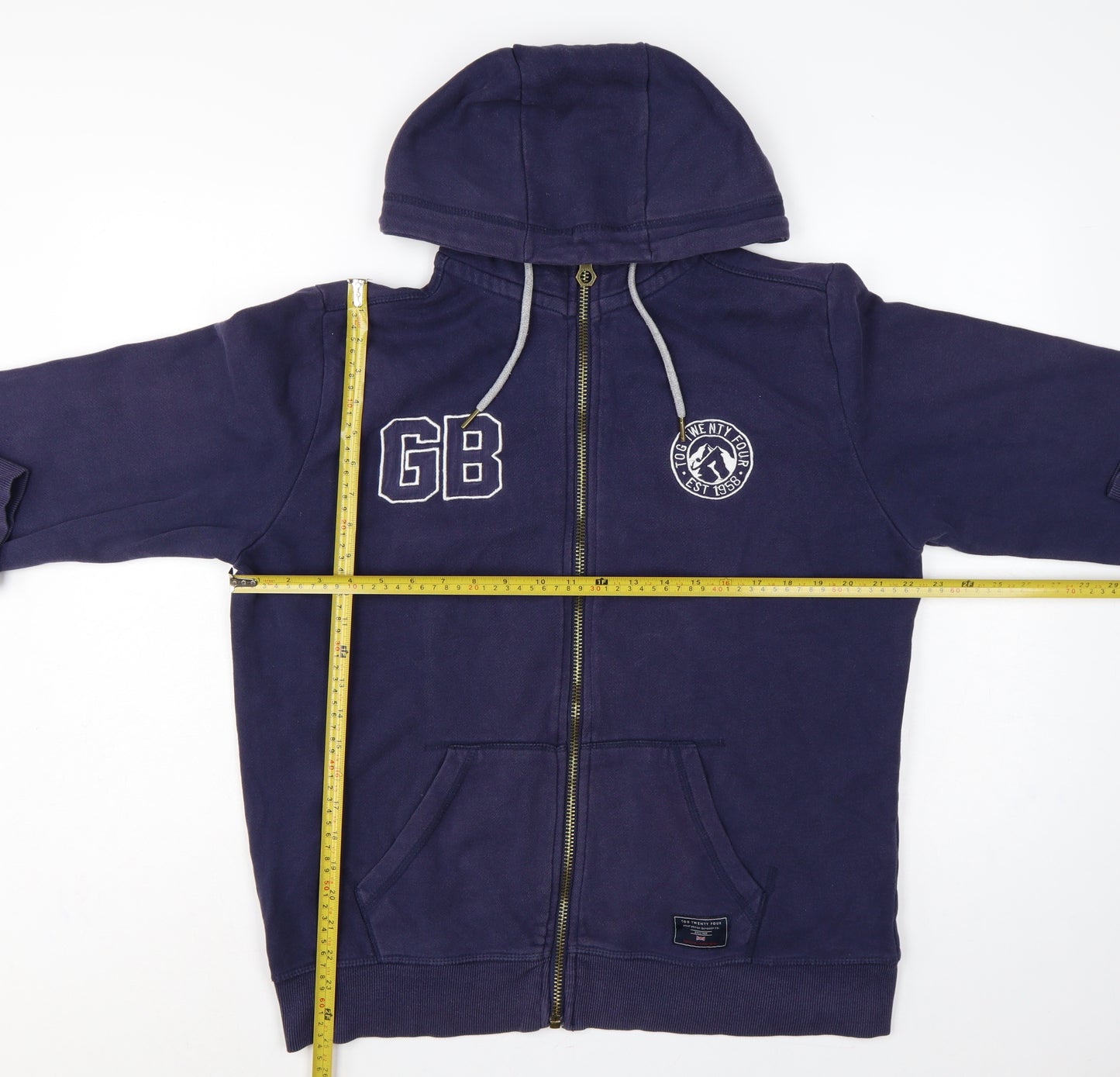 Tog Twenty Four Men’s Blue L Full Zip Hooded Fleece Logo Hoodie