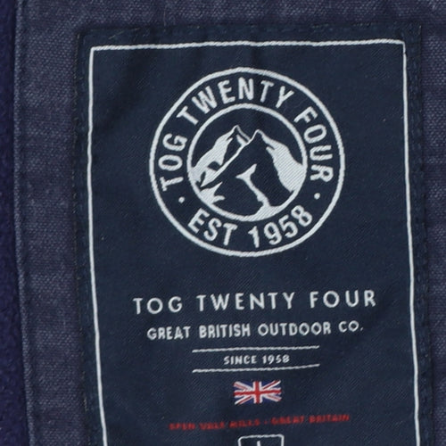 Tog Twenty Four Men’s Blue L Full Zip Hooded Fleece Logo Hoodie