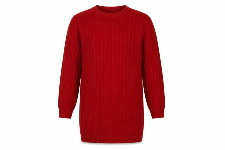 H&M Girls Red Ribbed Knit Jumper Dress UK 14 Years Long Sleeve