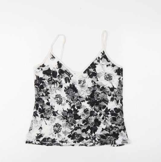 Per Una Women Black White Floral Lace Camisole Vest Top UK 14