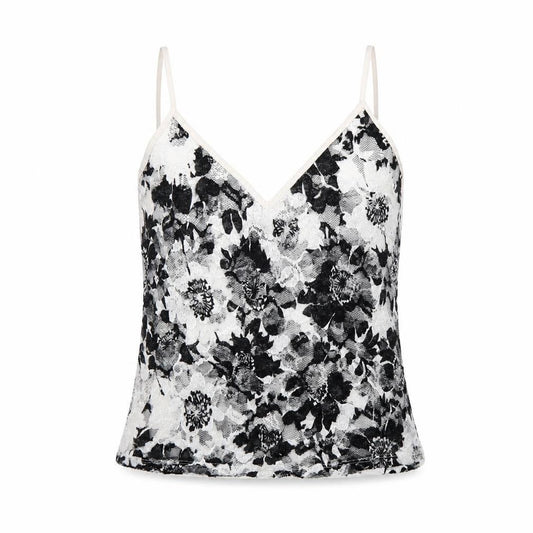 Per Una Women Black White Floral Lace Camisole Vest Top UK 14