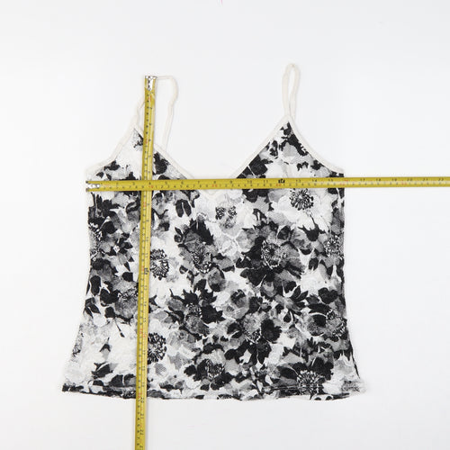Per Una Women Black White Floral Lace Camisole Vest Top UK 14