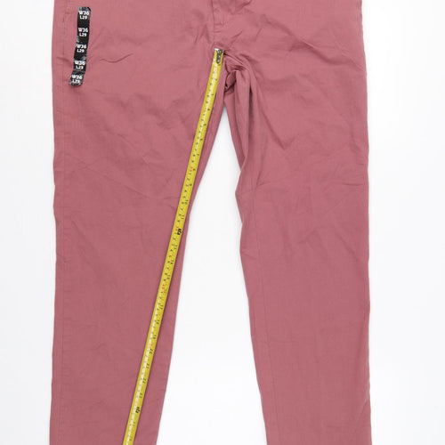 Marks & Spencer Men's Pink 36/29 Slim Fit Stretch Chino Trousers