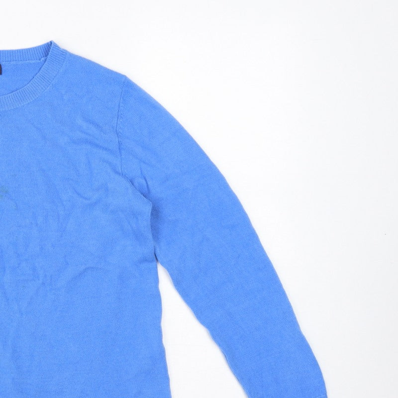 Marks & Spencer Women Blue Size 12 Crew Neck Knit Pullover Jumper