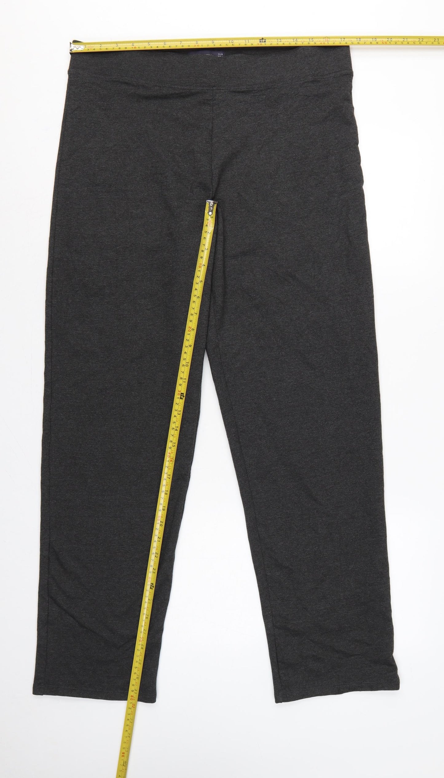 Marks & Spencer Women's Charcoal Grey UK 16 Long Cotton Blend Leggings