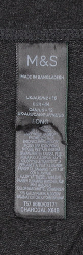 Marks & Spencer Women's Charcoal Grey UK 16 Long Cotton Blend Leggings
