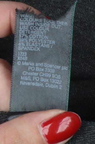 Marks & Spencer Women's Charcoal Grey UK 16 Long Cotton Blend Leggings