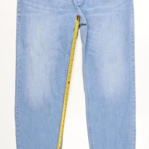 Marks and Spencer Men's Blue 38/31 Regular Straight Fit Stretch Jeans