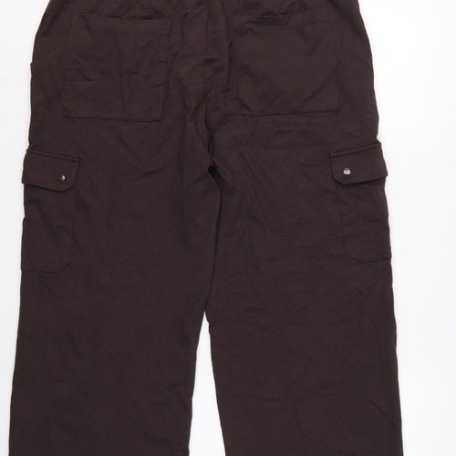 Marks & Spencer Women Black Size 20 Short Wide Leg Cargo Trousers