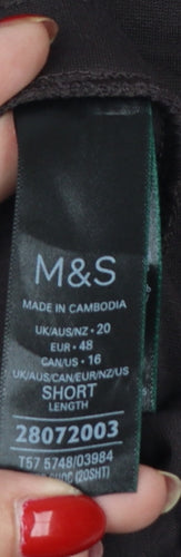Marks & Spencer Women Black Size 20 Short Wide Leg Cargo Trousers