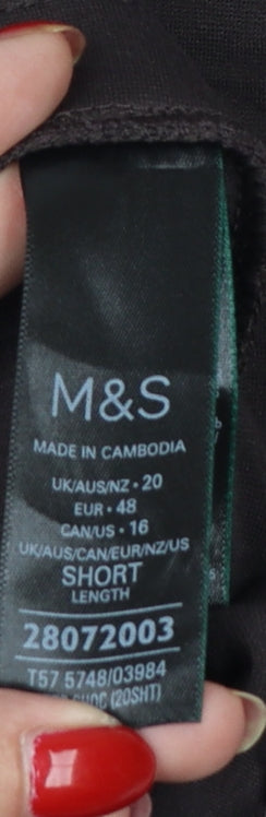 Marks & Spencer Women Black Size 20 Short Wide Leg Cargo Trousers