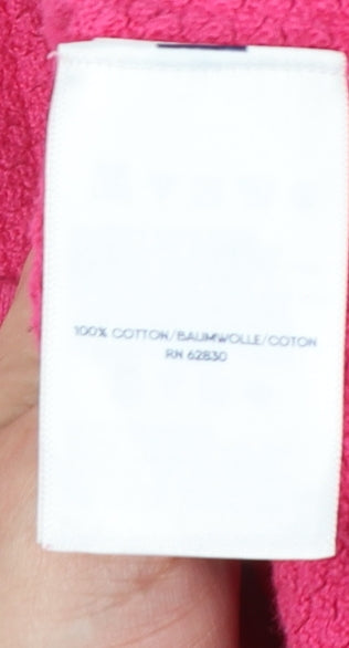 Lands' End Women's Pink M Petite Cotton Short Sleeve Knit Jumper