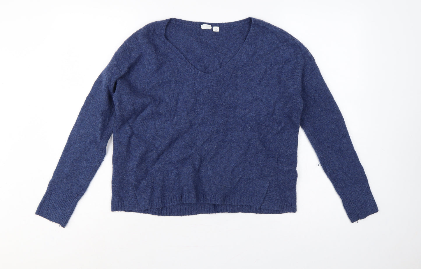 GAP Women’s Blue XS Petite V-Neck Alpaca Wool Blend Knit Jumper