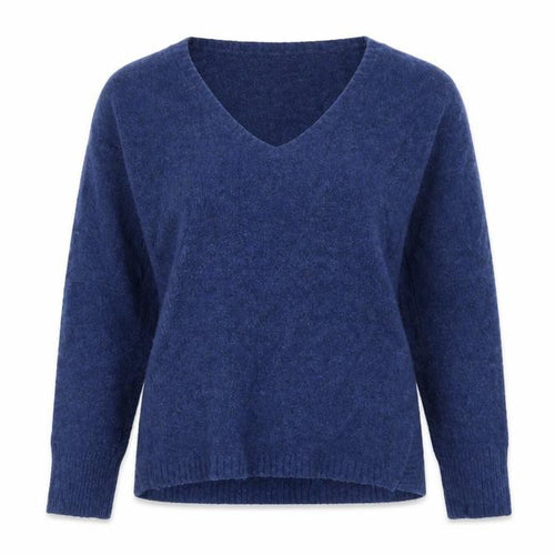 GAP Women’s Blue XS Petite V-Neck Alpaca Wool Blend Knit Jumper