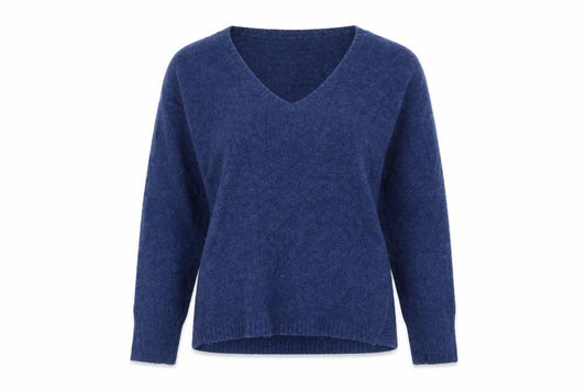 GAP Women’s Blue XS Petite V-Neck Alpaca Wool Blend Knit Jumper