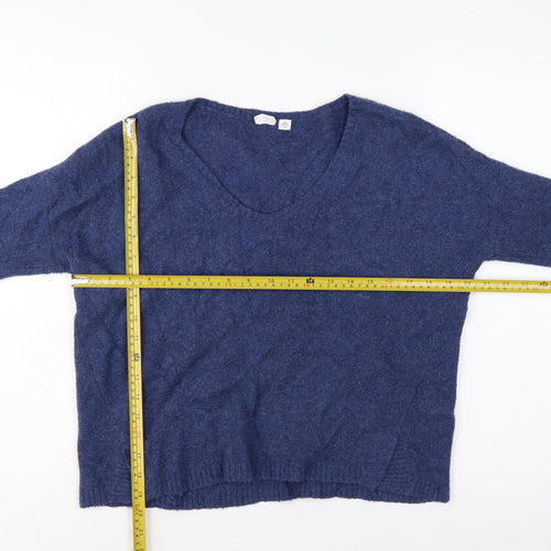 GAP Women’s Blue XS Petite V-Neck Alpaca Wool Blend Knit Jumper