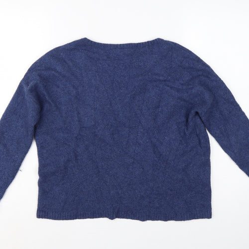 GAP Women’s Blue XS Petite V-Neck Alpaca Wool Blend Knit Jumper