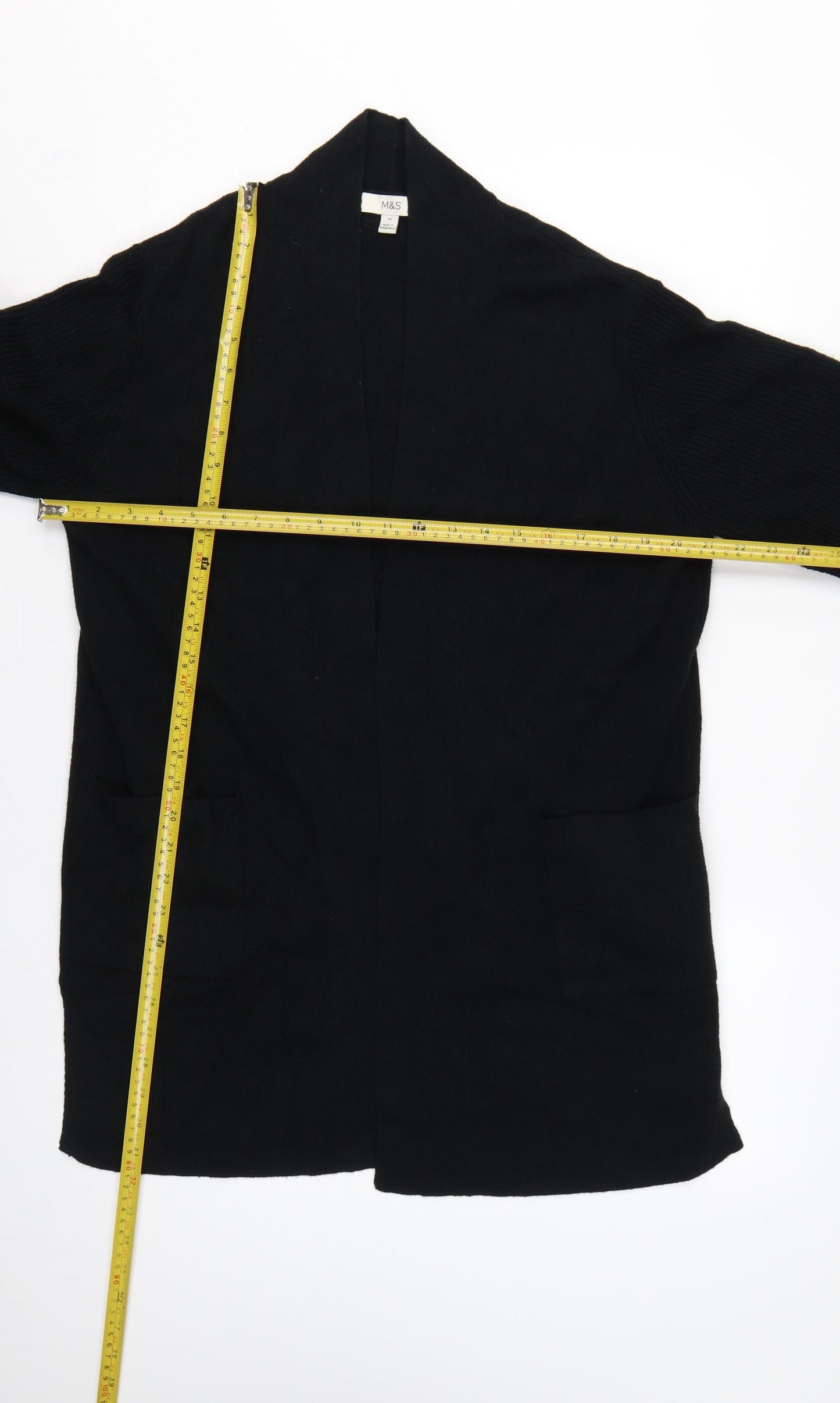 Marks & Spencer Women’s Black UK 16 Open Cardigan Pockets