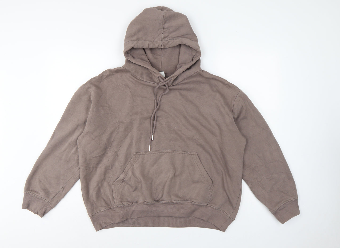 H&M Women's Brown Size 12 Pullover Hoodie Drawstring Kangaroo Pocket