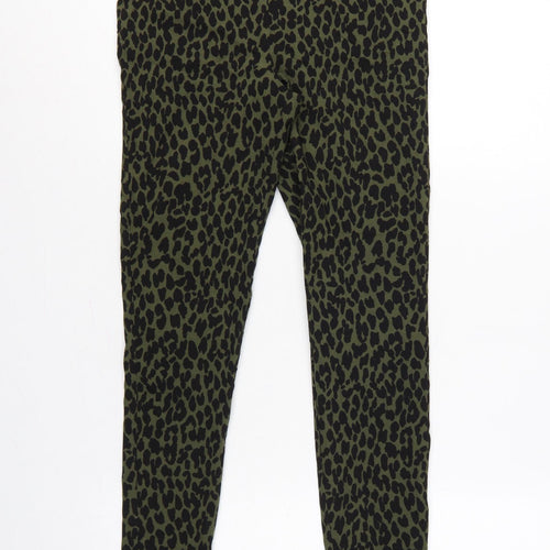 Dorothy Perkins Women's Green UK 12 Leopard Print High Rise Leggings