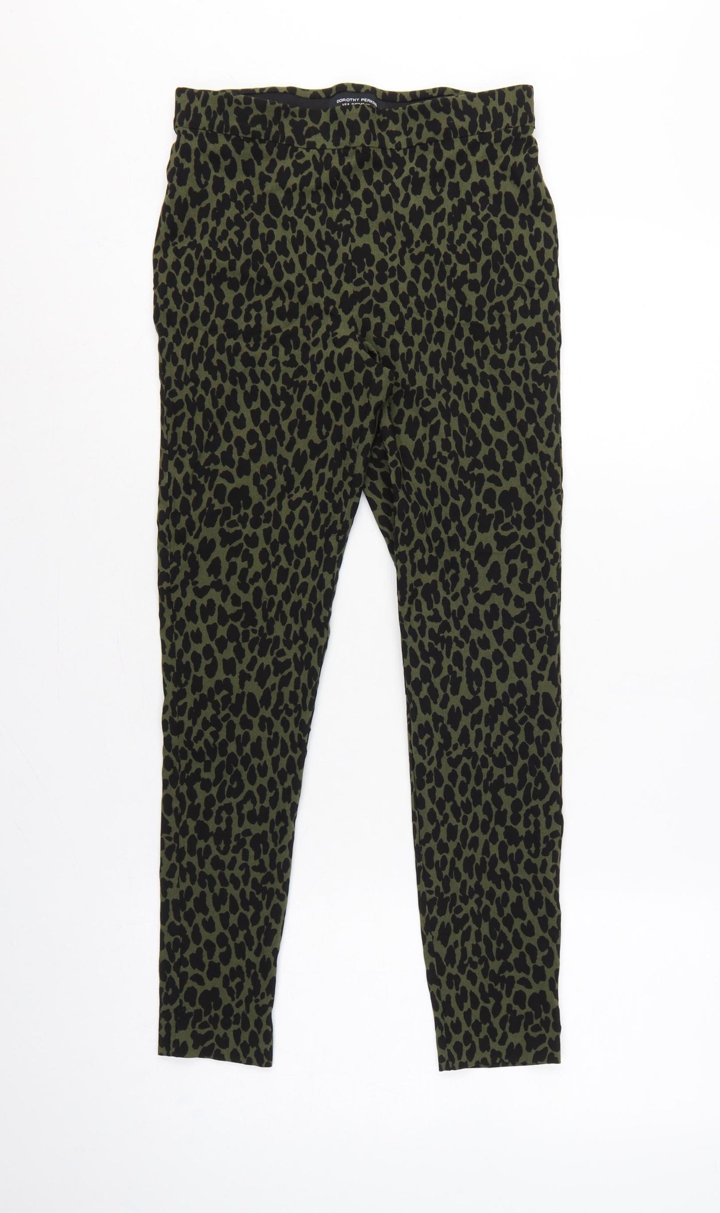 Dorothy Perkins Women's Green UK 12 Leopard Print High Rise Leggings