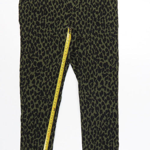Dorothy Perkins Women's Green UK 12 Leopard Print High Rise Leggings