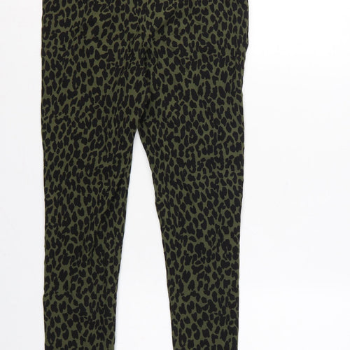 Dorothy Perkins Women's Green UK 12 Leopard Print High Rise Leggings